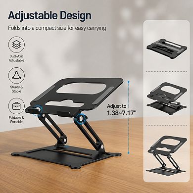 Adjustable Portable Laptop Stand Ergonomic Foldable Ventilated Holder for 10 to 15.6 Inch Laptops