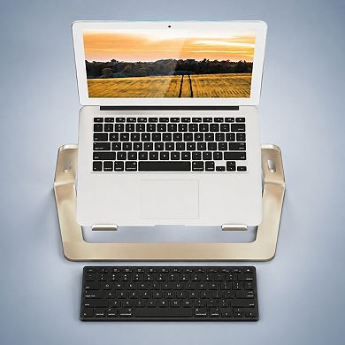 5mm Aluminum Laptop Stand Tool-free Detachable Elevator Holder for 10-15.6 Inch Notebook