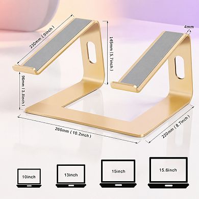 5mm Aluminum Laptop Stand Tool-free Detachable Elevator Holder for 10-15.6 Inch Notebook