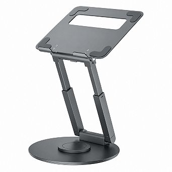 Telescopic Laptop Stand 360 Swivel Base Height Adjustable Sit Stand Desk Riser