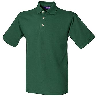 Henbury Mens Classic Plain Polo Shirt With Stand Up Collar