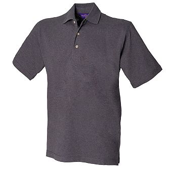 Henbury Mens Classic Plain Polo Shirt With Stand Up Collar