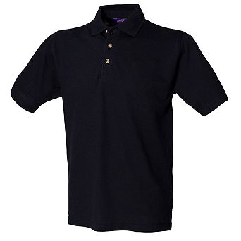 Henbury Mens Classic Plain Polo Shirt With Stand Up Collar