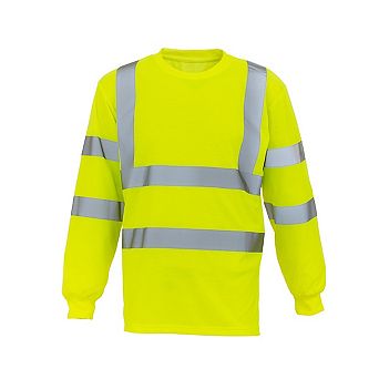 Yoko Adults Unisex Hi-Vis Long Sleeve T-Shirt