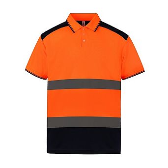 Yoko Adults Unisex Two Tone Short Sleeve Polo Shirt