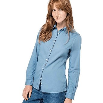 Native Spirit Womens/Ladies Washed Long-Sleeved Shirt