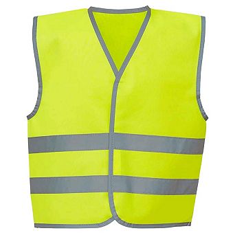 Yoko Childrens/Kids Hi-Vis Two Band Waistcoat