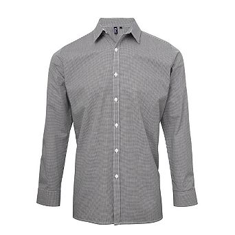 Premier Mens Gingham Long-Sleeved Shirt