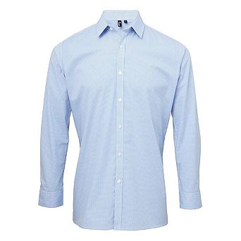 Premier Mens Gingham Long-Sleeved Shirt