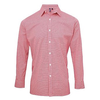 Premier Mens Gingham Long-Sleeved Shirt