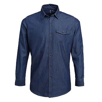 Premier Mens Denim Contrast Stitching Shirt