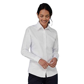 Henbury Womens/Ladies Oxford Classic Long-Sleeved Formal Shirt