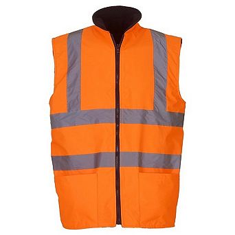 Yoko Unisex Adult Hi-Vis Fleece Reversible Body Warmer