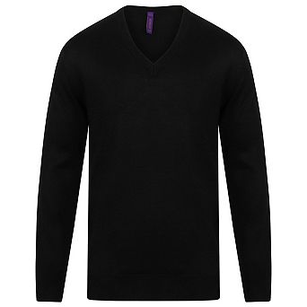 Henbury Mens Acrylic V Neck Sweatshirt