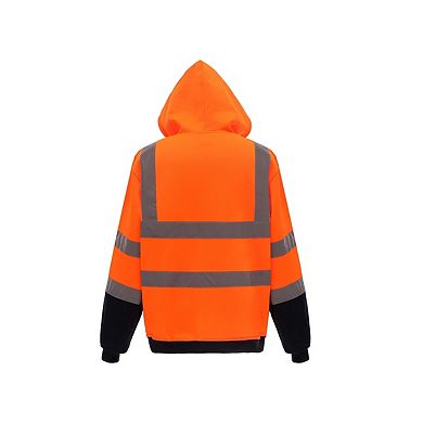 Yoko Mens Hi-Vis Safety Full Zip Hoodie
