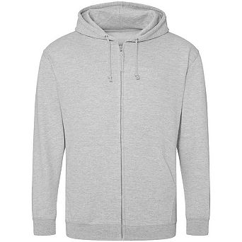 Awdis Mens Plain Heather Full Zip Hoodie