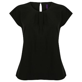 Henbury Womens/Ladies Pleated Blouse