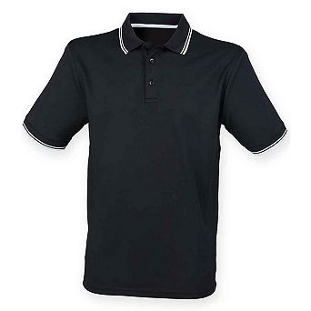 Henbury Mens CoolPlus Tipped Polo Shirt