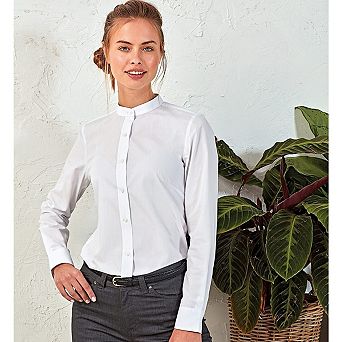 Premier Womens/Ladies Grandad Collar Formal Shirt