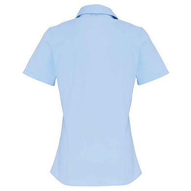 Premier Womens/Ladies Cotton Poplin Stretch Short-Sleeved Shirt