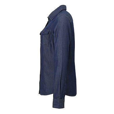Premier Womens/Ladies Denim Jean Style Stitching Shirt