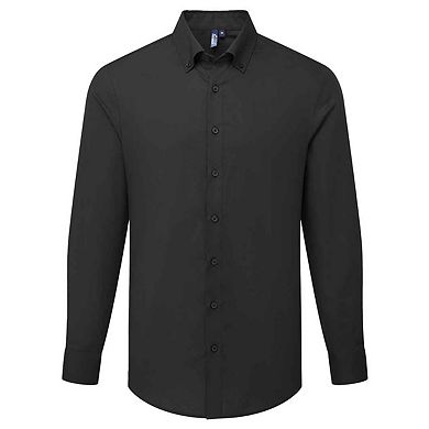 Premier Mens Supreme Oxford Long-Sleeved Formal Shirt