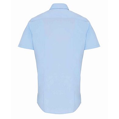 Premier Mens Stretch Fit Poplin Short Sleeve Shirt