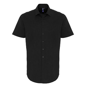 Premier Mens Stretch Fit Poplin Short Sleeve Shirt