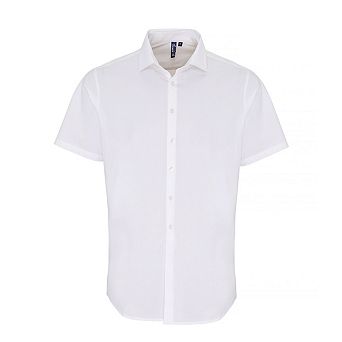 Premier Mens Stretch Fit Poplin Short Sleeve Shirt