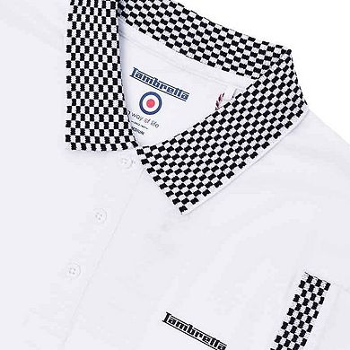 Lambretta Mens Two Tone Badge Polo Shirt