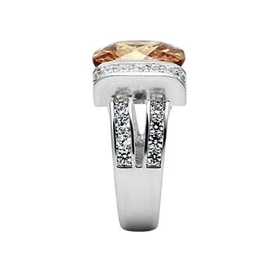Alamode 925 Sterling Silver Cubic Zirconia Cushion Ring