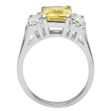 Alamode 925 Sterling Silver Cubic Zirconia Gemstone Ring