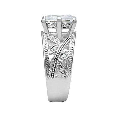 Alamode 925 Sterling Silver Cubic Zirconia Filigree Ring