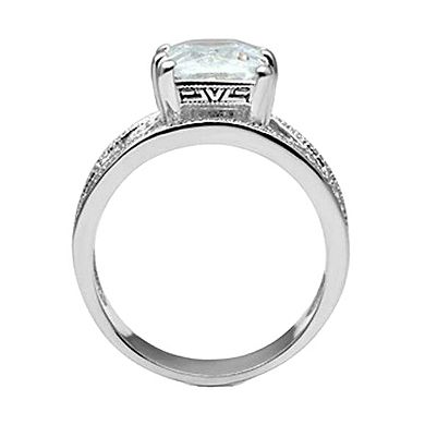Alamode 925 Sterling Silver Cubic Zirconia Filigree Ring