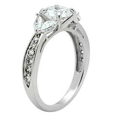 Alamode 925 Sterling Silver Cubic Zirconia Cluster Ring