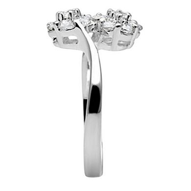 Alamode 925 Sterling Silver Cubic Zirconia Embellished Ring