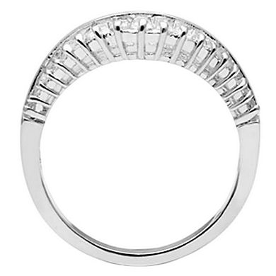 Alamode 925 Sterling Silver Cubic Zirconia Crown Ring