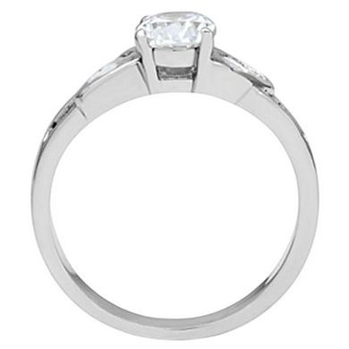 Alamode 925 Sterling Silver Cubic Zirconia Cut Out Ring