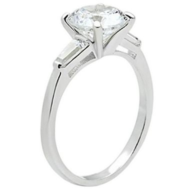 Alamode 925 Sterling Silver Cubic Zirconia Gem Ring