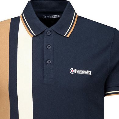 Lambretta Mens Classic Yarn Dyed e Logo Polo Shirt