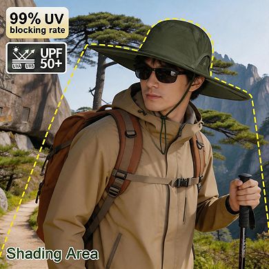 UPF 50+ Waterproof Breathable Wide Brim Sun Hat
