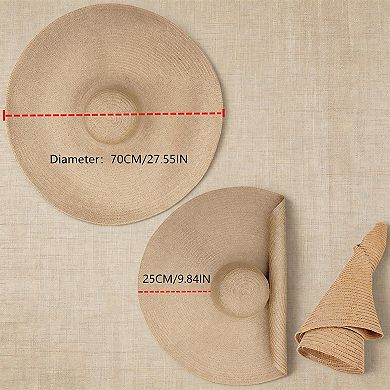 Womens Foldable Floppy Wide Brim Straw Beach Sun Hat