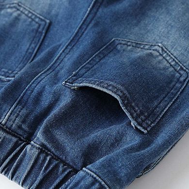 Arrival Autumn Baby Kids Girls Cartoon Embroidered Pattern Denim Pants