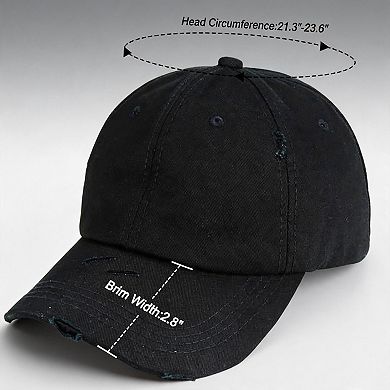 Womens Distressed Retro Washed Ponytail Baseball Hat