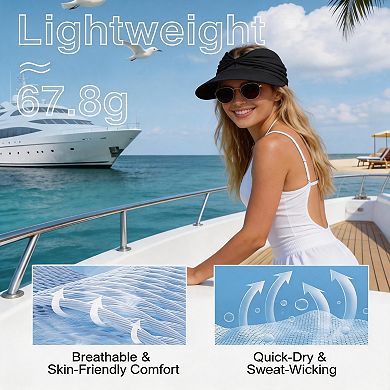 Women UV Protection Wide Brim Packable Sun Visor Hat