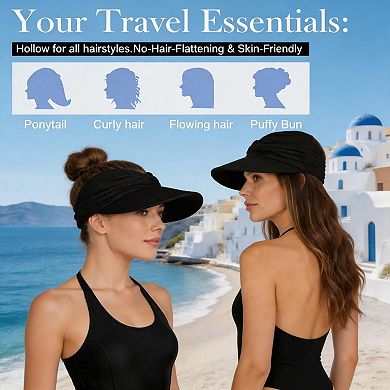 Women UV Protection Wide Brim Packable Sun Visor Hat