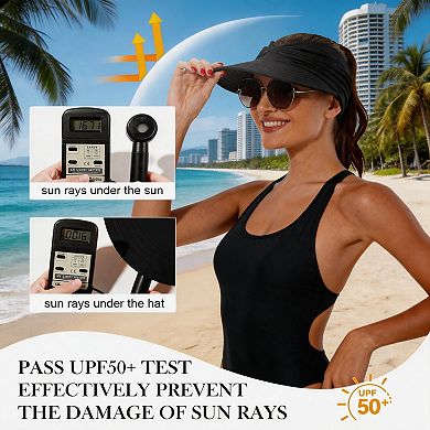 Women UV Protection Wide Brim Packable Sun Visor Hat