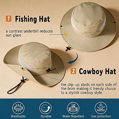 UPF50+ Wide Brim Boonie Hat for Men Women Outdoor