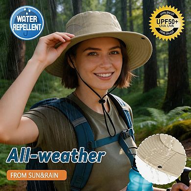 UPF50+ Wide Brim Boonie Hat for Men Women Outdoor