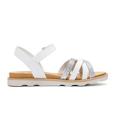 Girls Sandals Open Toe Flat Summer Shoes with Adjustable Straps for Little/Big Kids